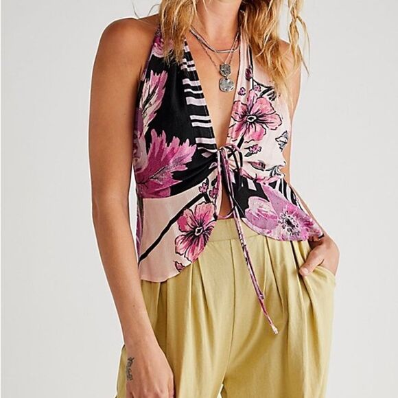Hot Tropics Free People floral lightweight halter - Picture 2 of 4